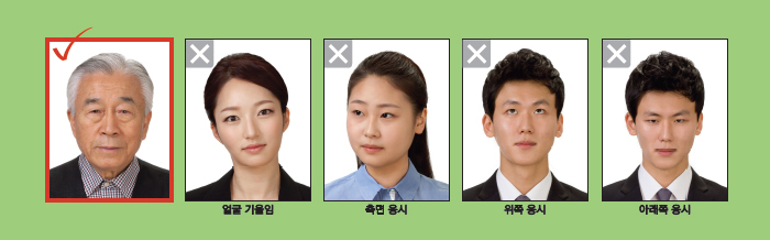 얼굴방향, 표정 예시 이미지